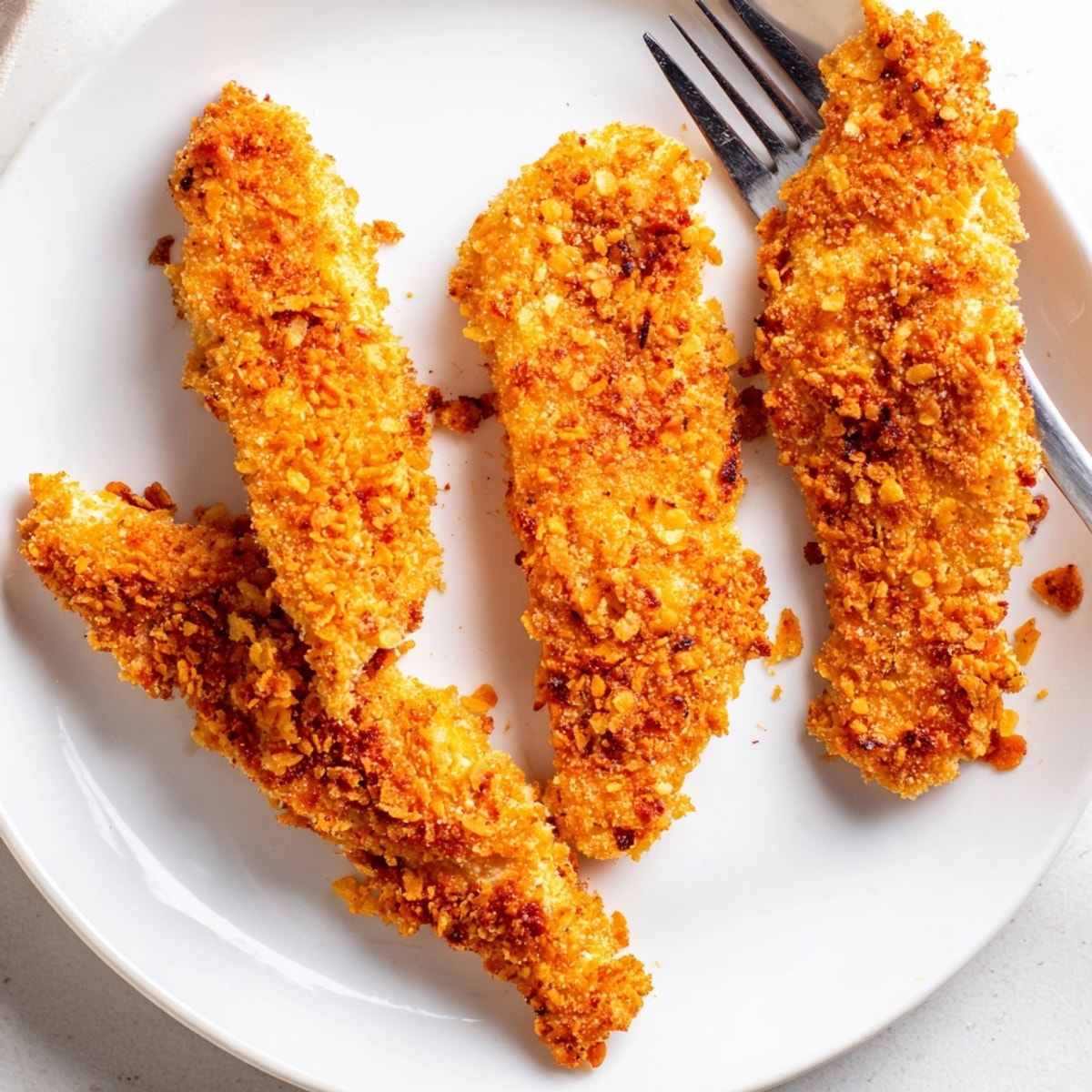 Crispy baked chicken tenders served with ranch and ketchup, perfect for a quick family dinner.
