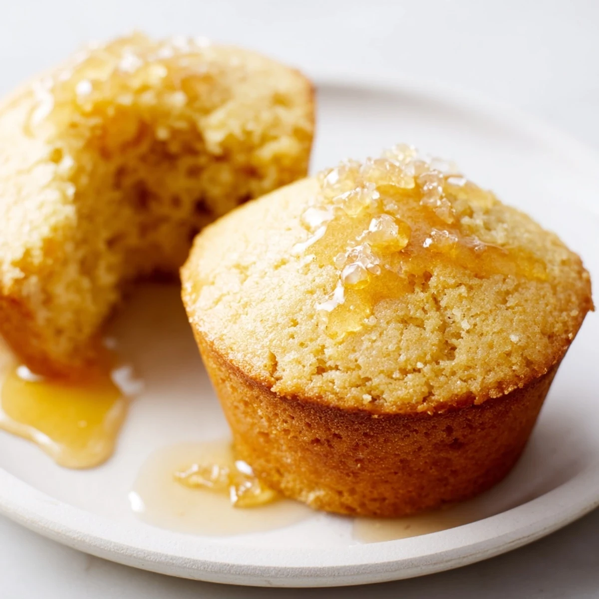 Golden Honey Butter Cornbread Muffins cooling on a wire rack, ready to serve warm.