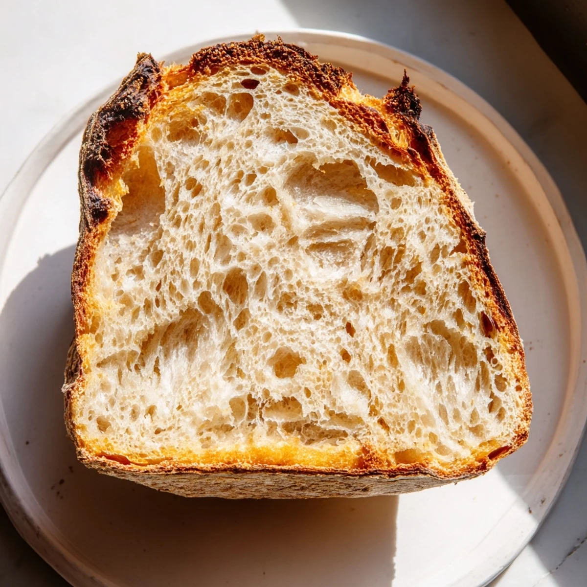 Golden-brown, crusty loaf of The Best Easy No-Knead Bread cooling on a wire rack.