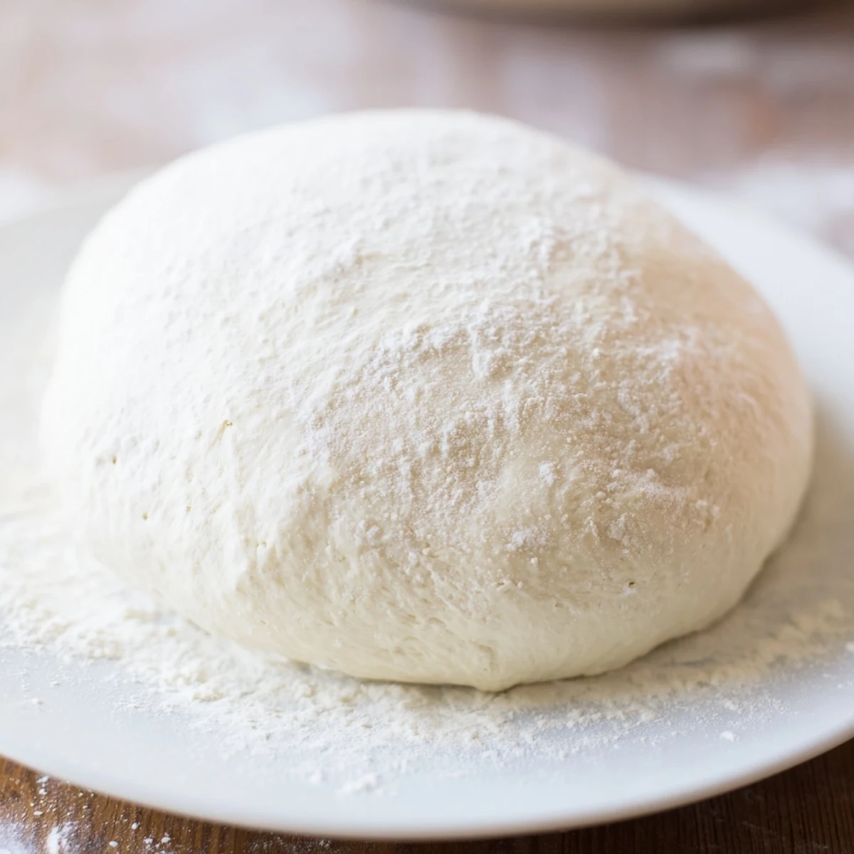 Golden-brown Homemade Pizza Dough, ready to be topped, smelling of fresh baked bread for family night.
