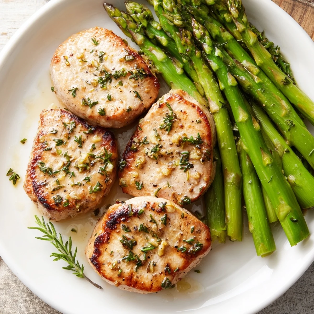 Lemon Herb Pork Chops Asparagus