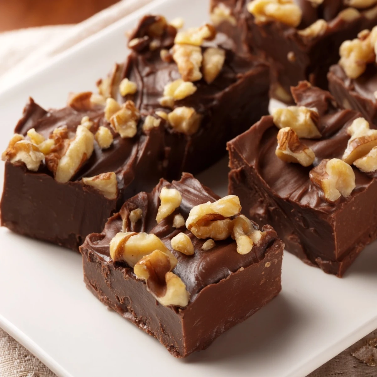 Homemade easy chocolate fudge glistening, perfect for gifting or satisfying immediate sweet cravings.