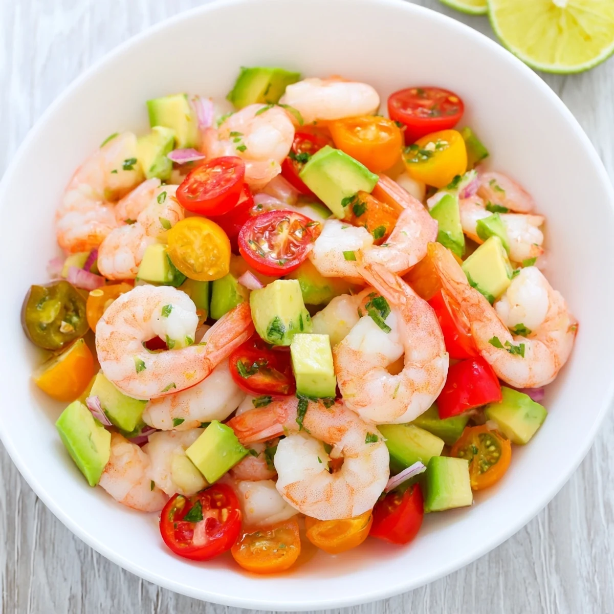 Bright and colorful, this light and fresh shrimp ceviche showcases plump shrimp and vibrant citrus.