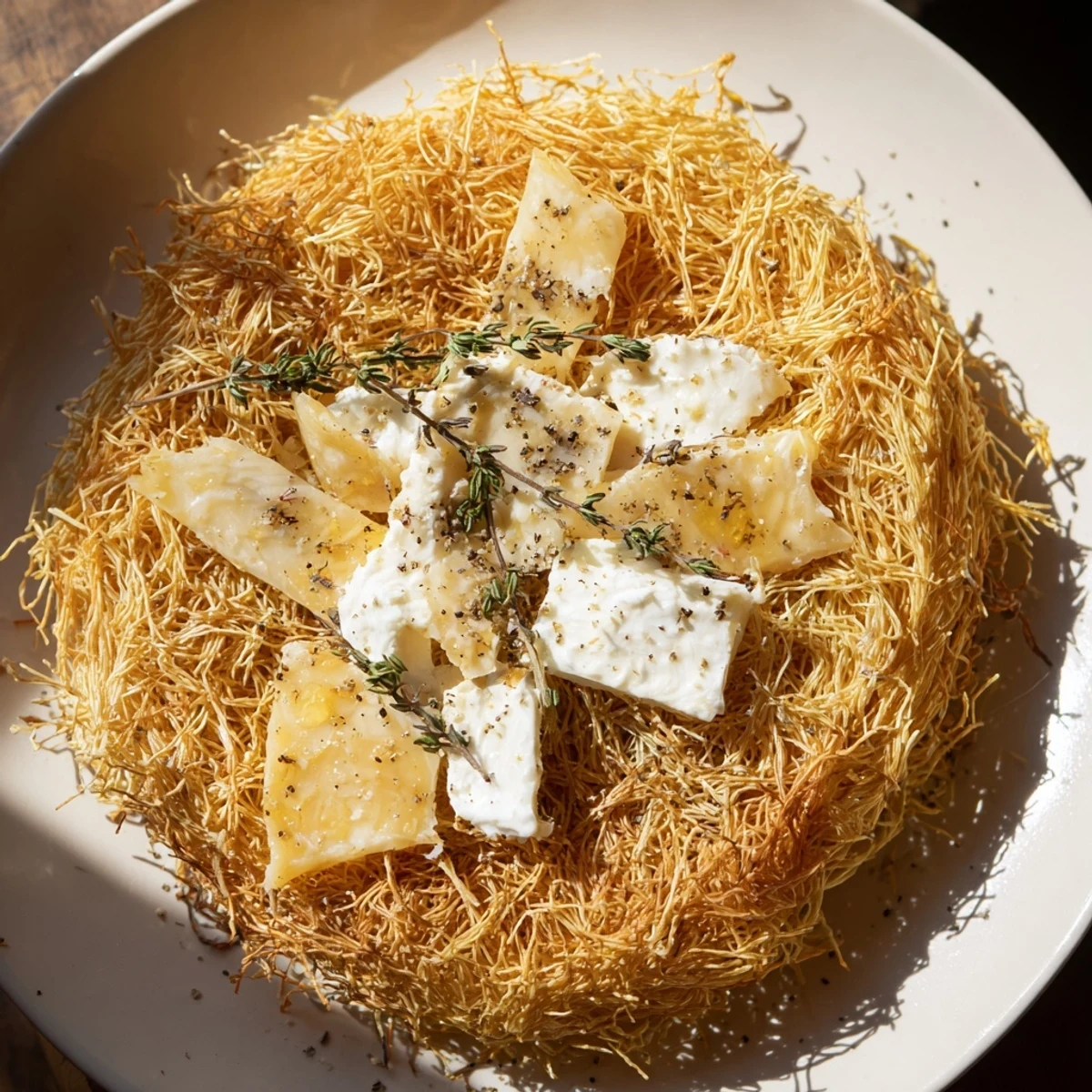 Elegant presentation: a platter of The Rustic Barnyard's golden phyllo nests, perfect cheese course.