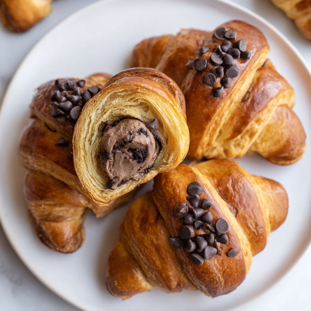 Buttery Chocolate Chip Croissants