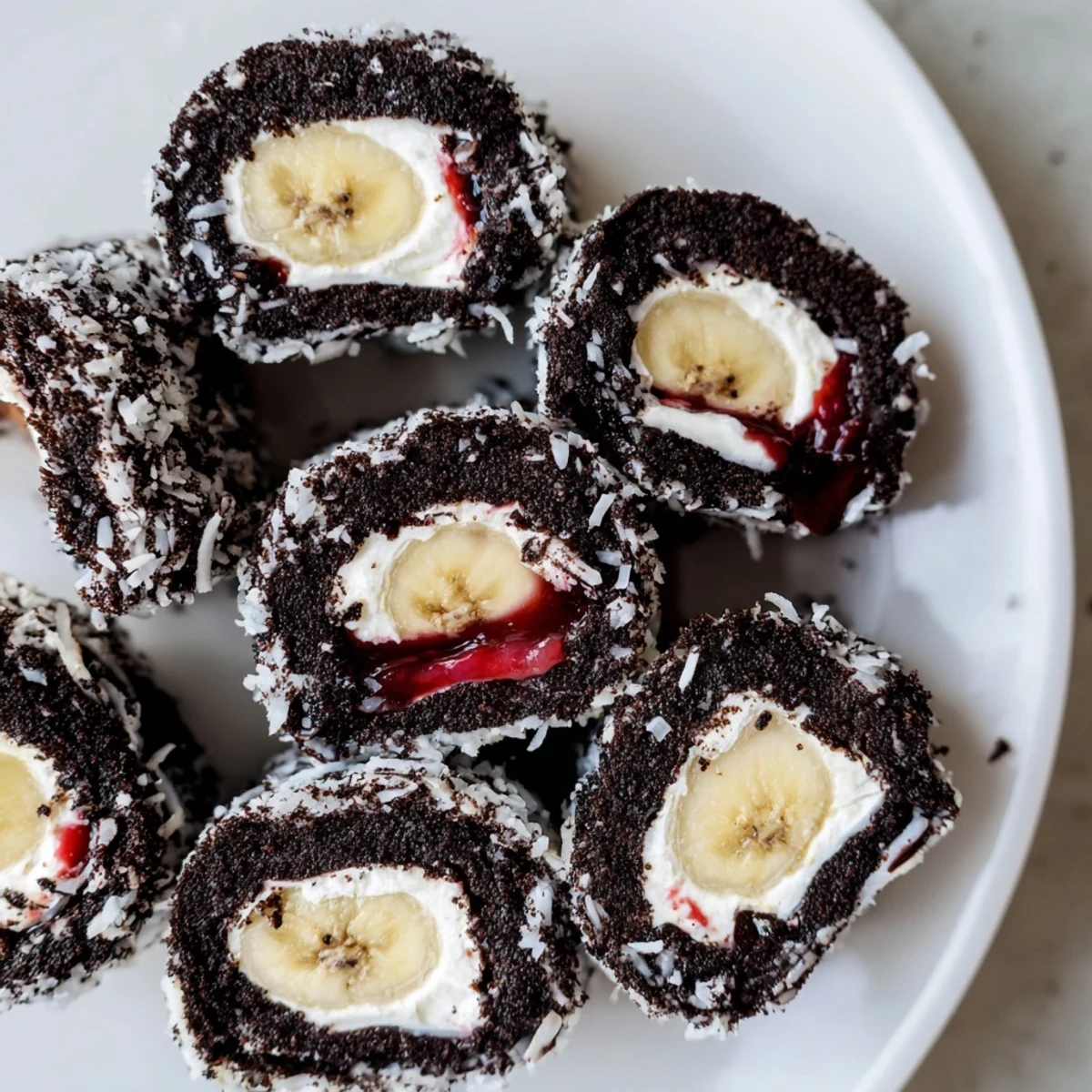 Sweet treat: beautifully plated Oreo Cookie Sushi Rolls, served with a decadent chocolate dip.