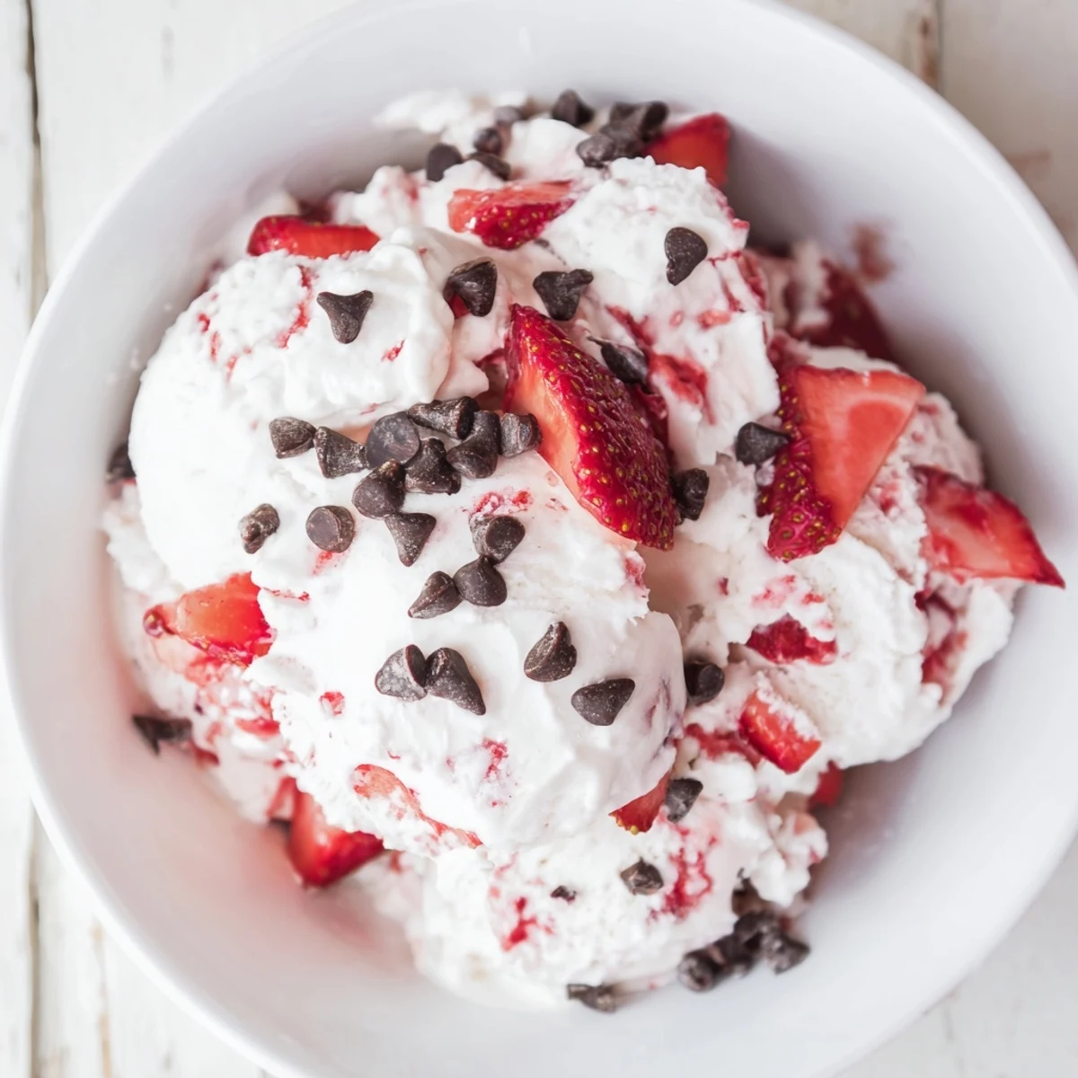 Swirled cottage cheese ice cream, a cool dessert made with a blender and no ice cream maker.