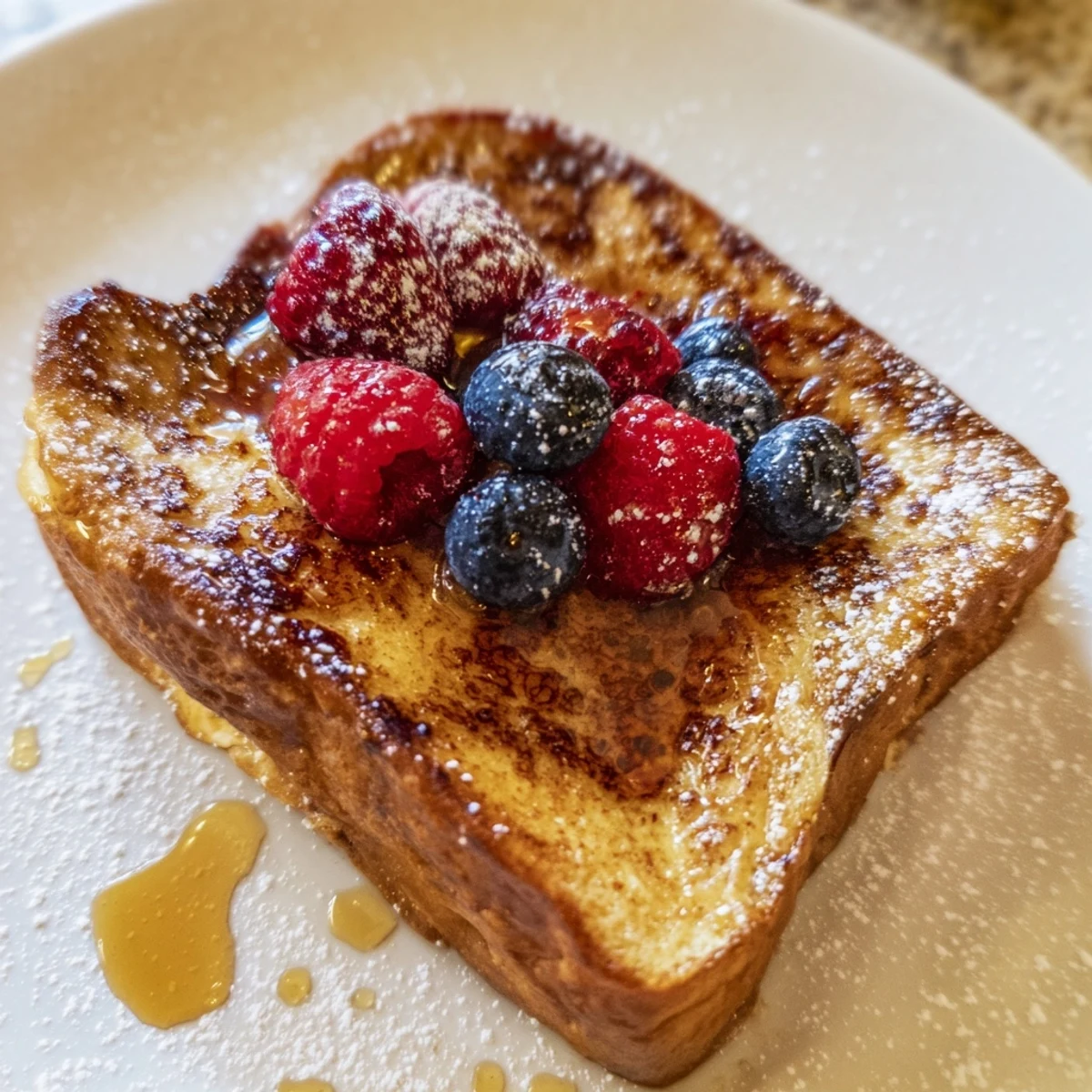 Crispy edges and a rich custard center define this Ice Cream French Toast recipe for brunch.