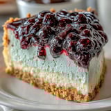 Lemon Blueberry Shortbread Mousse Cake