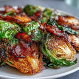 Golden Fried Cabbage with crispy bacon and sweet caramelized onions.