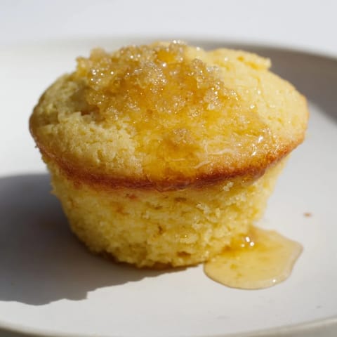 Fluffy Honey Butter Cornbread Muffins with a sweet, buttery aroma—ideal with chili.