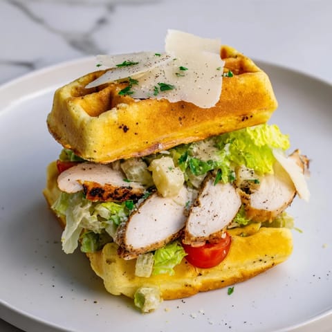 Chicken Caesar Waffle Sandwich