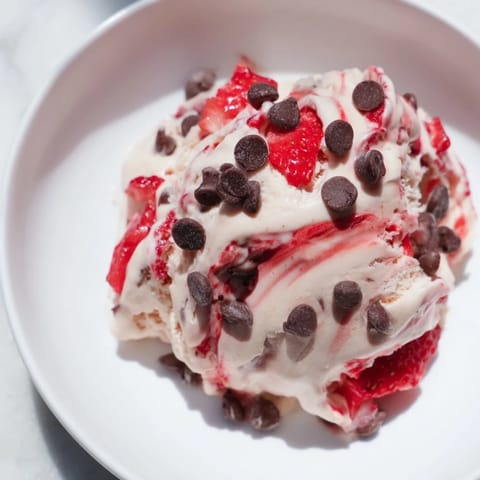 A close-up of homemade cottage cheese ice cream, rich and inviting, ready to eat.