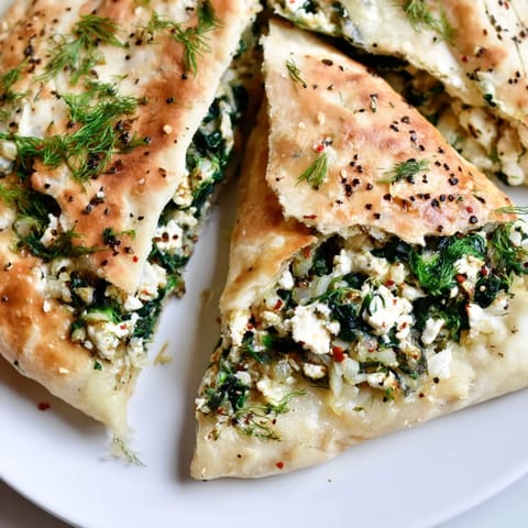 Turkish Spinach Feta Flatbread