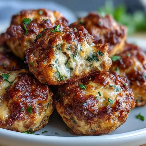Freshly baked Rotel Sausage Balls served warm on a rustic platter, perfect for a savory game-day appetizer or brunch spread.
