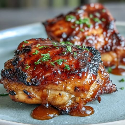 Juicy chicken thighs glazed in honey mustard, paired with caramelized Brussels sprouts and red onion on a single pan.  