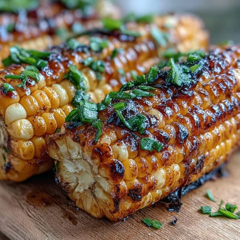 Grilled corn on the cob slathered in rich, savory miso butter with hints of garlic and lime zest.