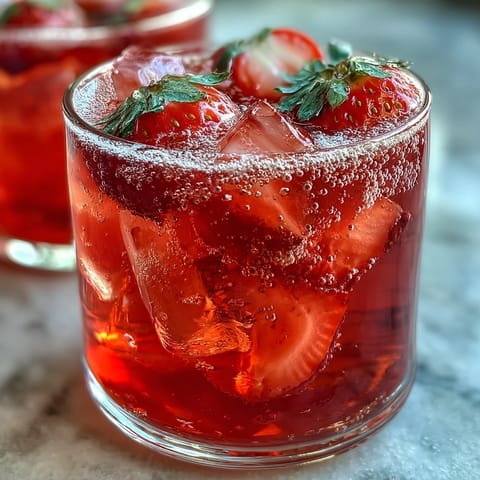 Refreshing pink lemonade strawberry punch with fresh strawberries and lemon slices, perfect for Galentines Day celebrations.  
