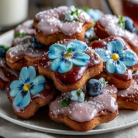 Baby in Bloom Flower Cookies with Pastel Icing arranged on a pastel platter, perfect for spring celebrations and baby showers.
