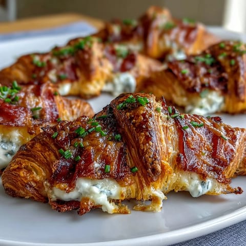 Ham and Swiss Croissant Bake with golden, flaky croissants layered with smoky ham and creamy Swiss cheese custard, baked to perfection.