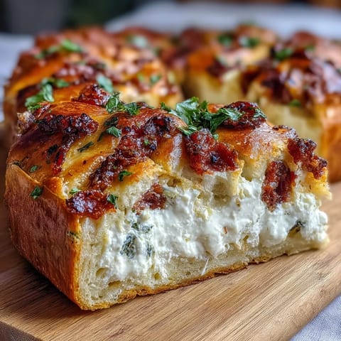Savory Italian Easter Pie with Ricotta and Salami, golden crust encasing rich ricotta and diced salami.  