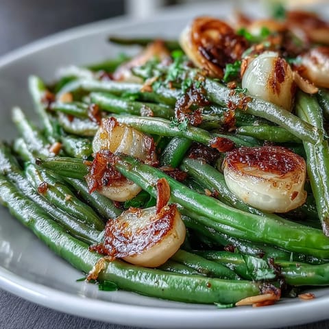 Roasted Garlic Green Beans with Lemon Zest and Toasted Almonds
