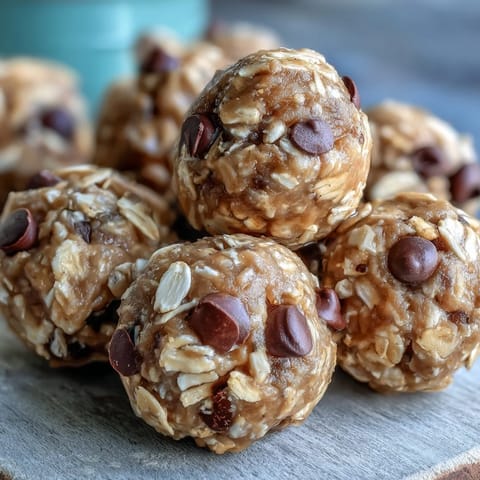 Delicious homemade Snack-Sized Protein Balls with peanut butter and oats.