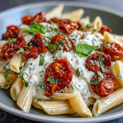 Creamy Boursin Cheese Pasta with roasted tomatoes, a delightful easy dinner.