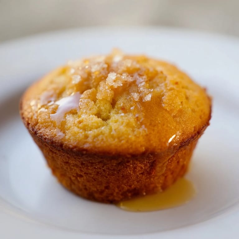 Freshly baked Honey Butter Cornbread Muffins, showing a tender crumb, perfect for a side.