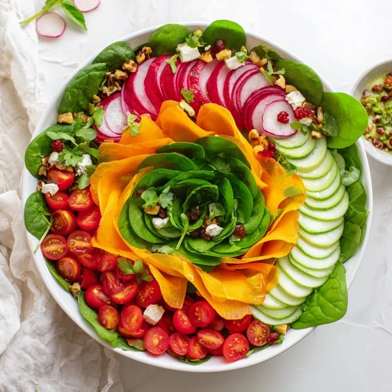 Detailed shot: the refreshing Fibonacci Fan Salad with feta, walnuts, and a bright lemon dressing.