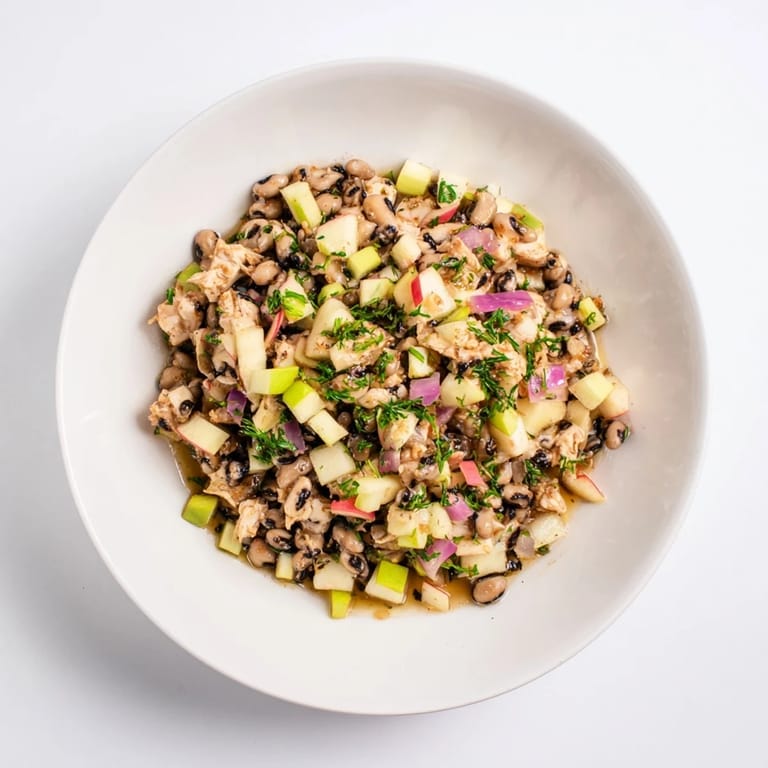 Fresh, colorful Chicken and Apple New Years Luck Salad, bursting with flavors and textures for good fortune.