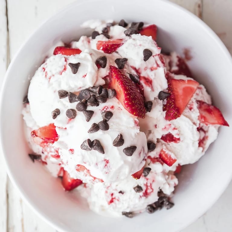 Swirled cottage cheese ice cream, a cool dessert made with a blender and no ice cream maker.