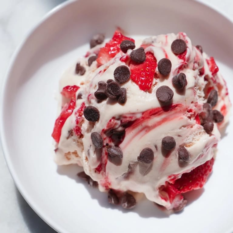A close-up of homemade cottage cheese ice cream, rich and inviting, ready to eat.