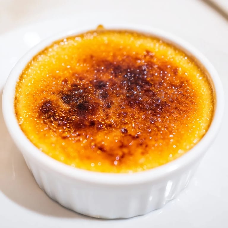 Smooth, decadent 3-Ingredient Crème Brûlée, perfectly chilled and ready to crack, a simple treat.