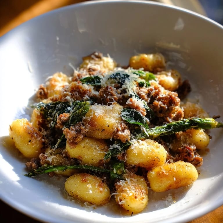 This all-in-one weeknight dinner features pillowy gnocchi, roasted vegetables, and melted Parmesan cheese.