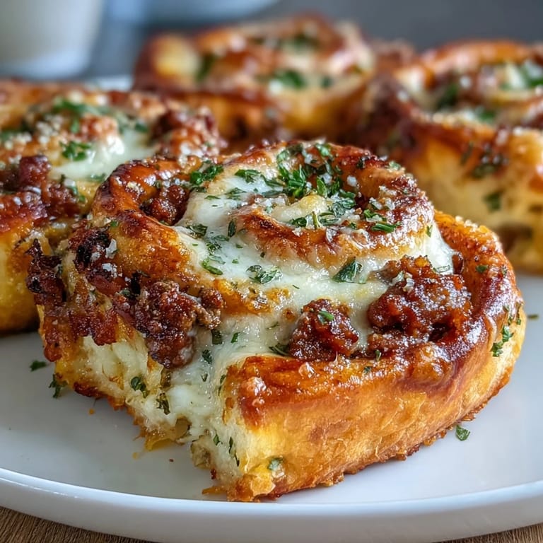 Freshly baked Irresistible High Protein Pepperoni Pizza Rolls sit beside a small bowl of warm marinara for dipping.