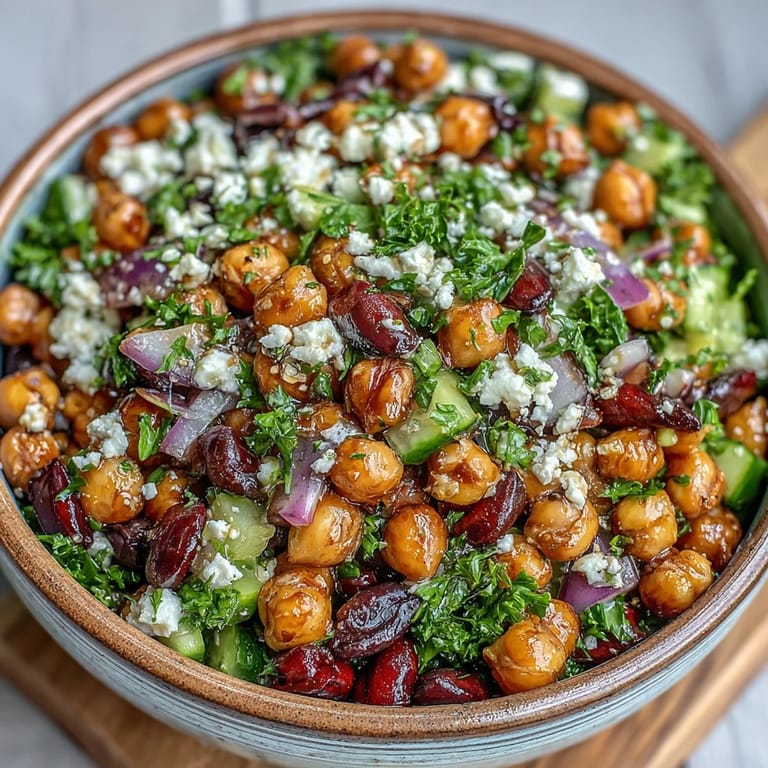 Healthy Mediterranean Divorce Salad in a white bowl, showcasing crunchy onions and fresh herbs for a quick, meal-prep lunch.