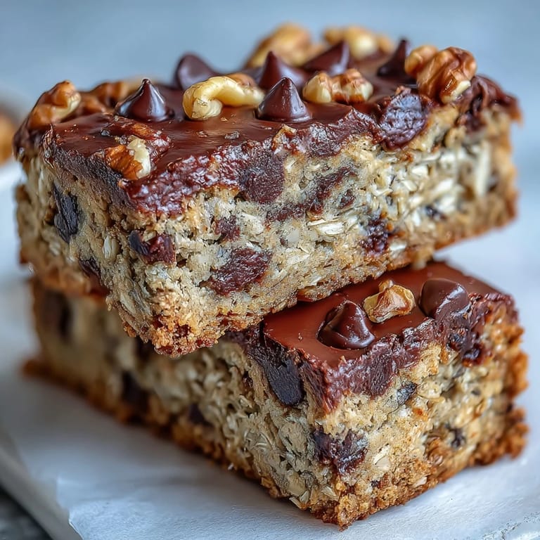 A wholesome, grab-and-go snack of Chunky Monkey Protein Baked Oat Bars wrapped in parchment paper, ideal for an on-the-road energy boost or post-workout refuel.