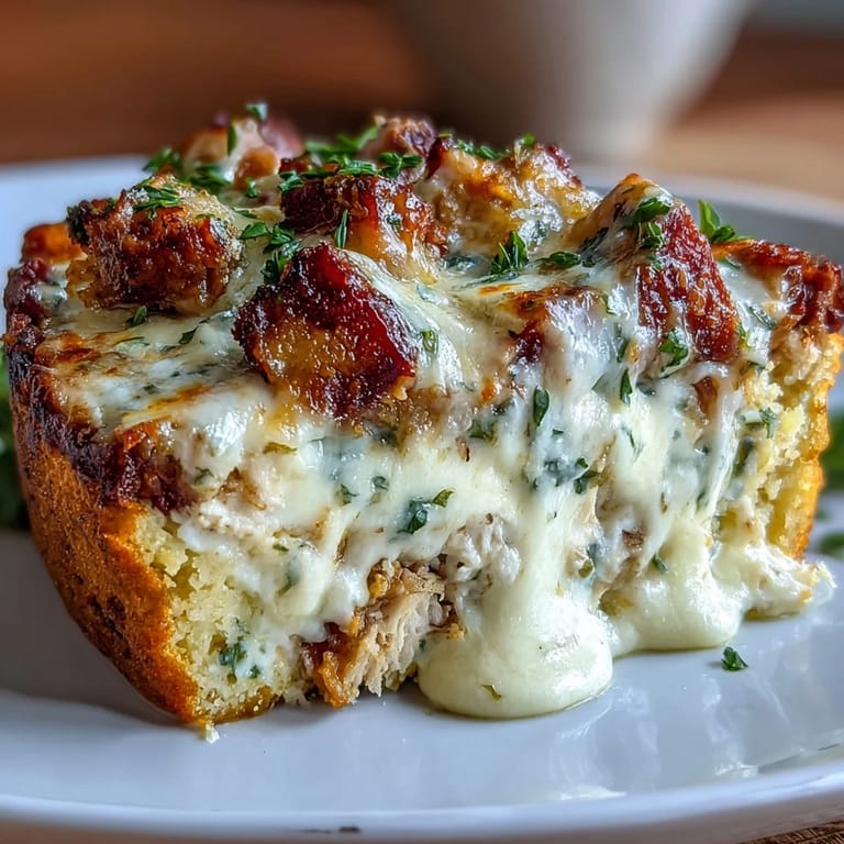 Fresh parsley garnishes this bubbling Keto Chicken Cordon Bleu Casserole, served hot from the oven alongside vibrant green roasted broccoli.