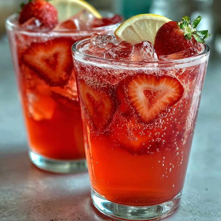 Vibrant strawberry and cranberry punch served with mint garnish, ideal for festive Galentines Day gatherings.  