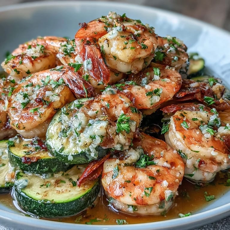 Low-carb shrimp and zucchini packets with garlic and lemon butter, bursting with flavor and ready in just 30 minutes.