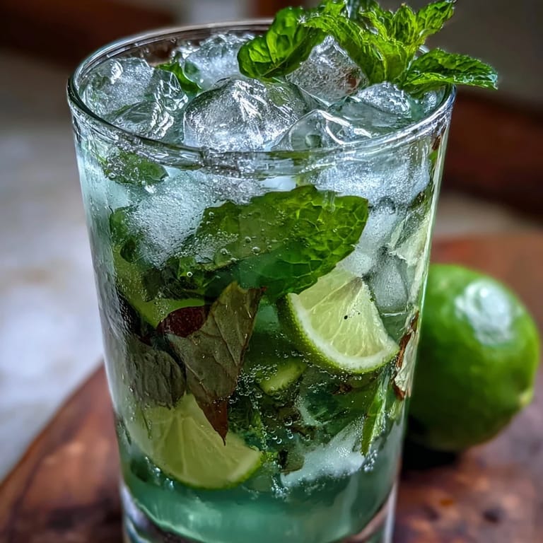 Vibrant green virgin mojito with fresh mint, lime, and cucumber, sweetened with agave and topped with effervescent sparkling water.