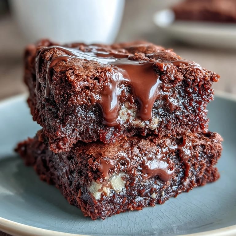 Decadent sourdough brownies with espresso and three types of chocolate, offering a fudgy texture and deep, complex flavors in every bite.