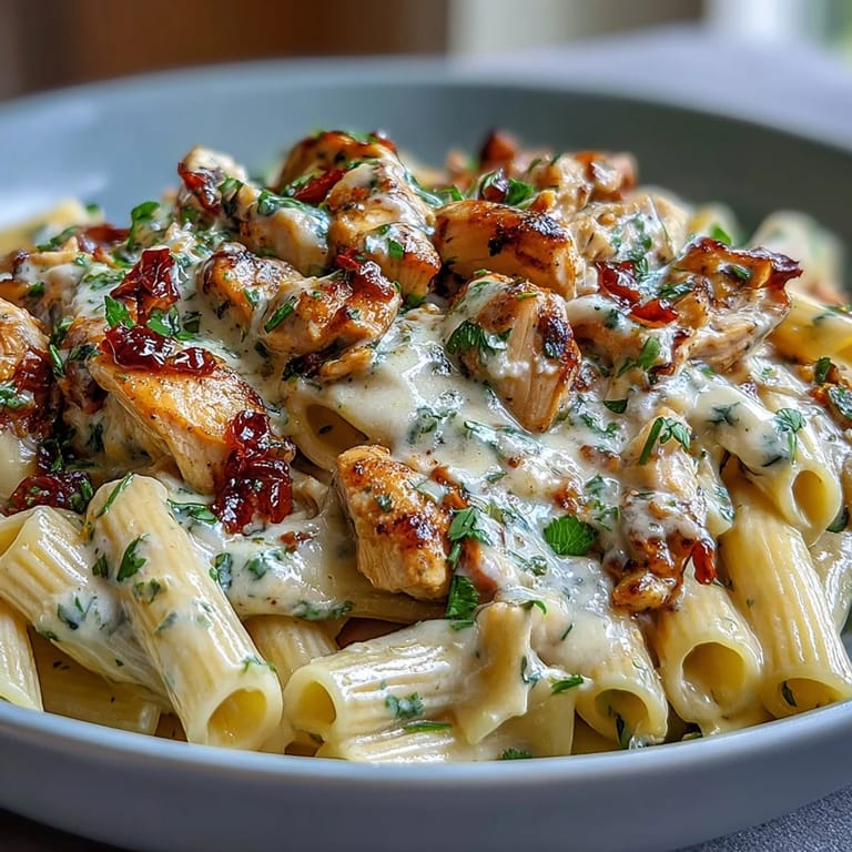 Slow-cooked Mississippi Chicken Pasta featuring juicy chicken, zesty peppers, and velvety cream cheese over perfectly cooked pasta.