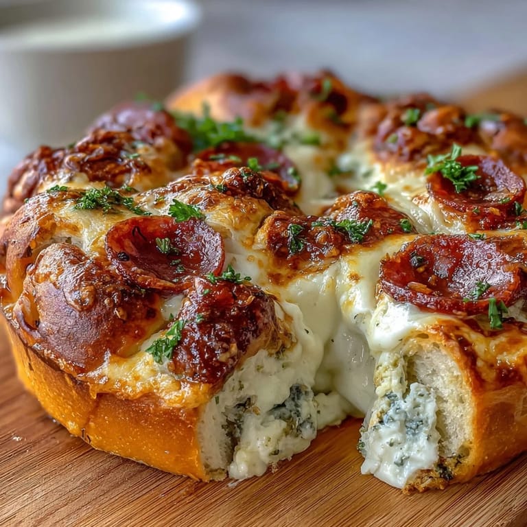 Warm Italian Easter Pie with Ricotta and Salami, featuring tender pastry and hearty cheese-sausage filling.