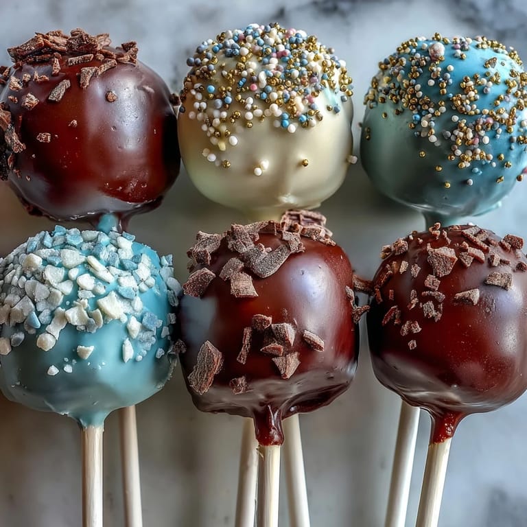 Delicious cake pops dipped in two school colors and adorned with gold sprinkles, making a fun and celebratory graduation dessert.