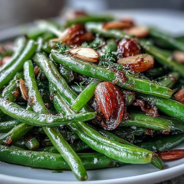 Oven-Roasted Green Beans with Caramelized Garlic and Fresh Lemon