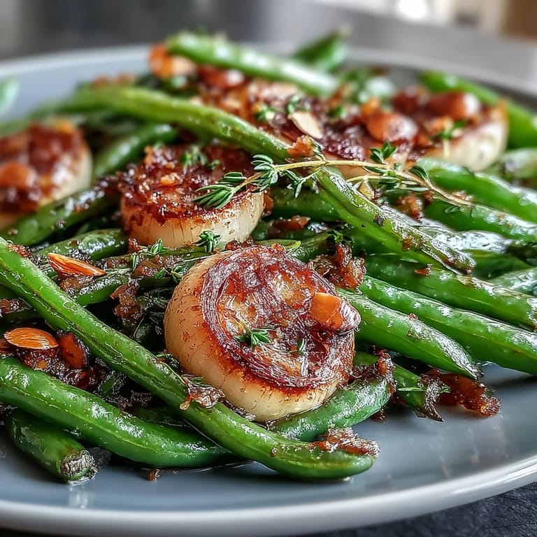Savory Green Beans Roasted with Garlic, Finished with Lemon Zest