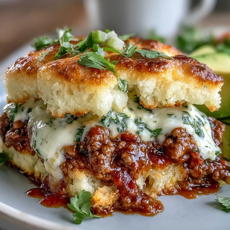 Low-carb cloud bread tacos featuring savory ground beef and a bright, zesty topping.