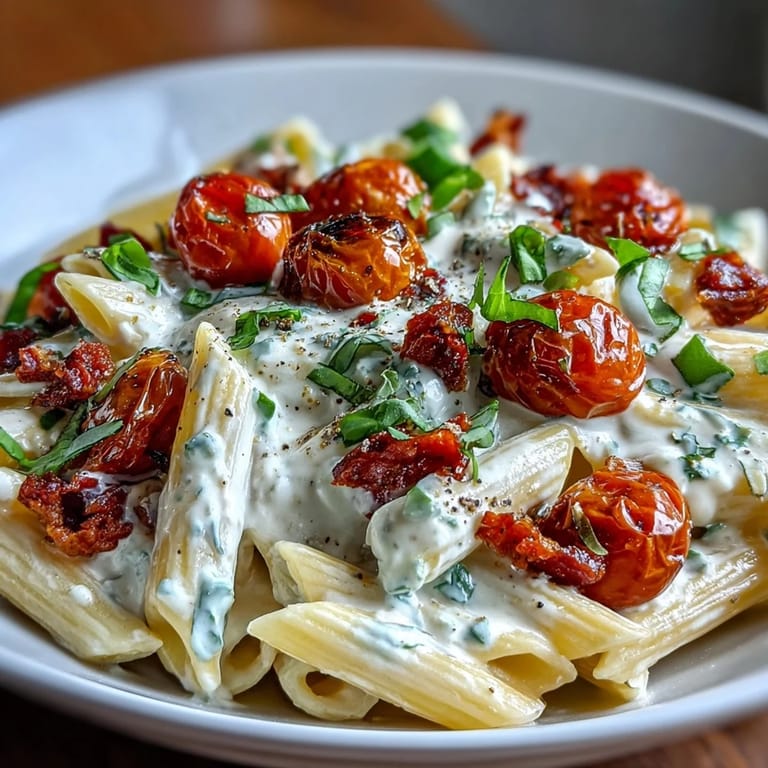 Golden Boursin Pasta dish, topped